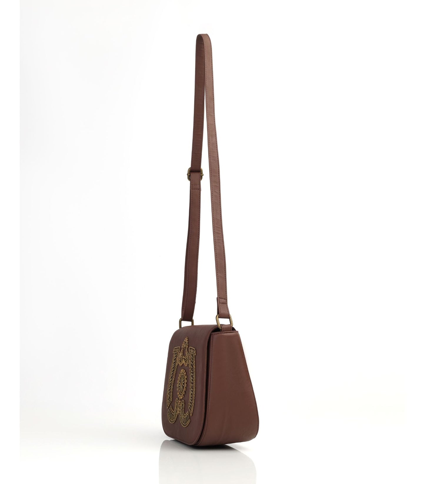 Premium Hand-Embroidered Steampunk Gear Crossbody Bag