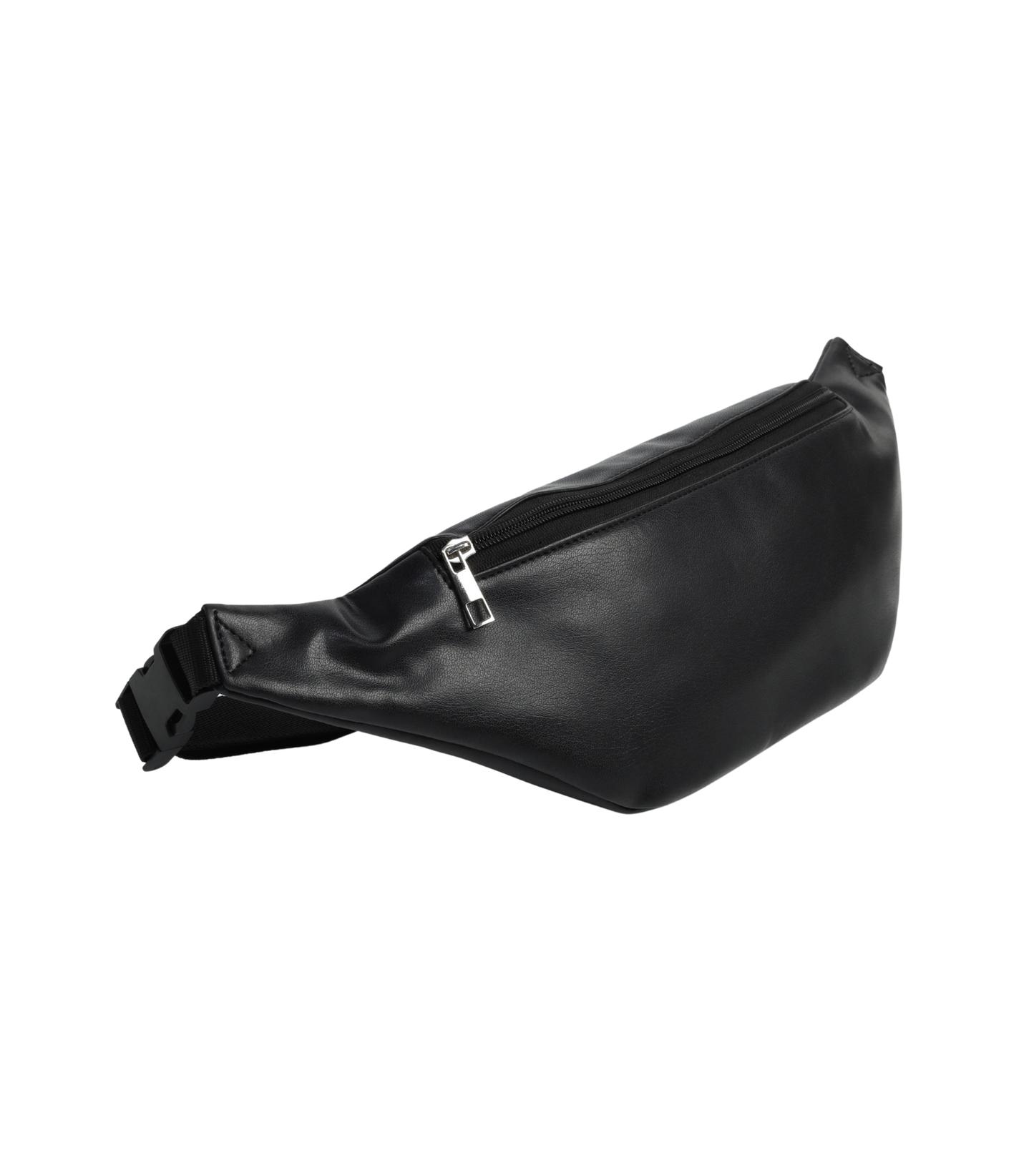Black PU Waist Bag with Mobile Compartment