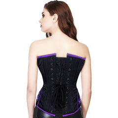 BLACK GOTHIC HAND EMBROIDERED OVERBUST CORSET