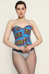 Devil printed waist reducing overbust Corsets