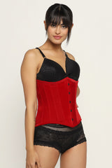 Velvet waist reducing underbust corset