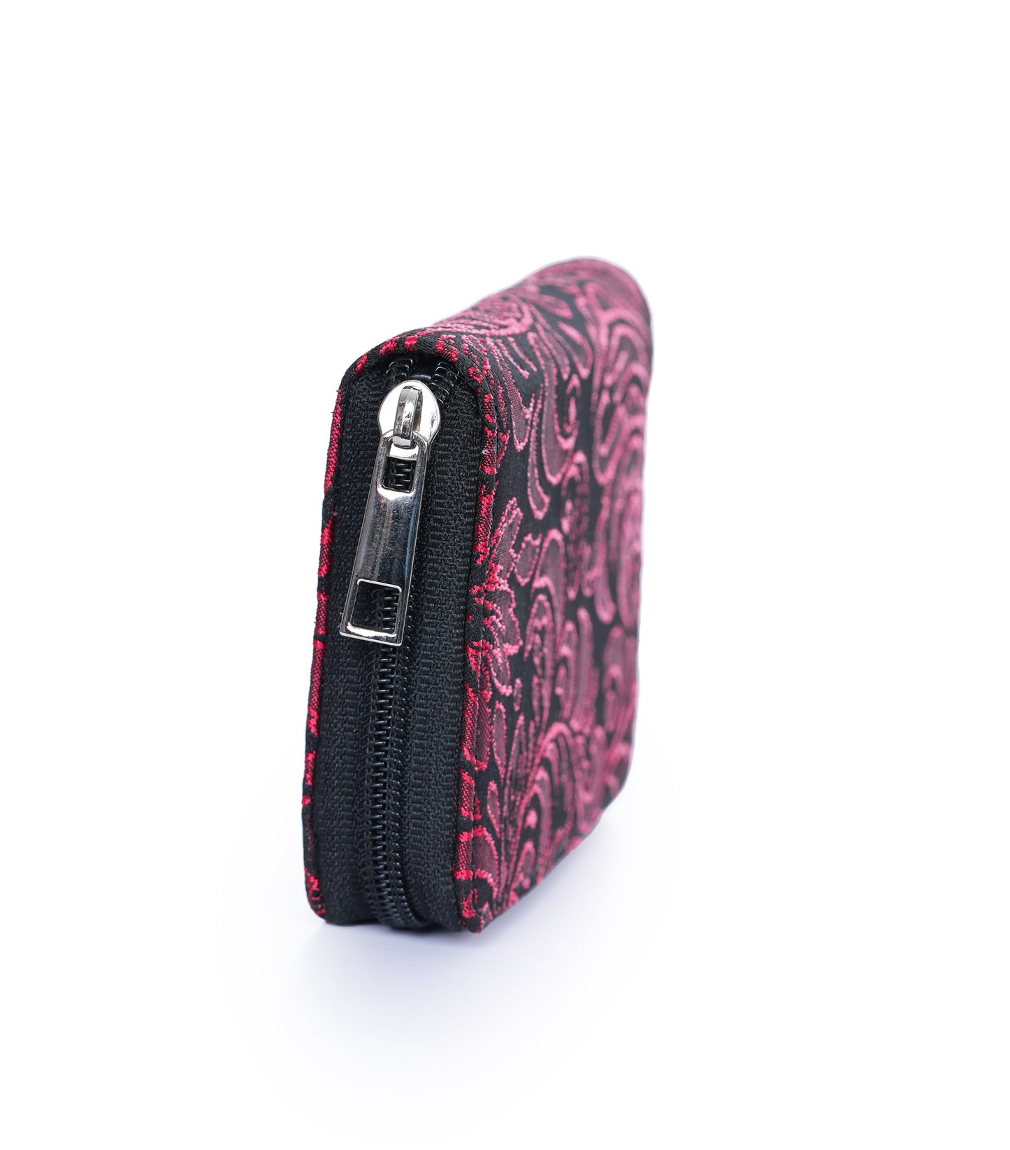 Bold Red/Black Brocade Wallet