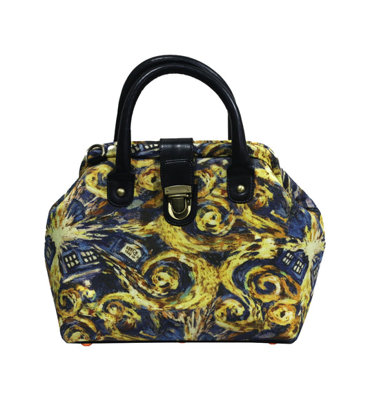 Mary Poppins Tardis Printed Fabric Handbags