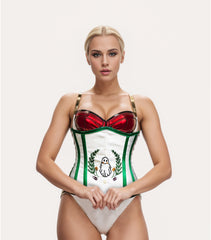 Ghost Embroidered waist reducing underbust corset