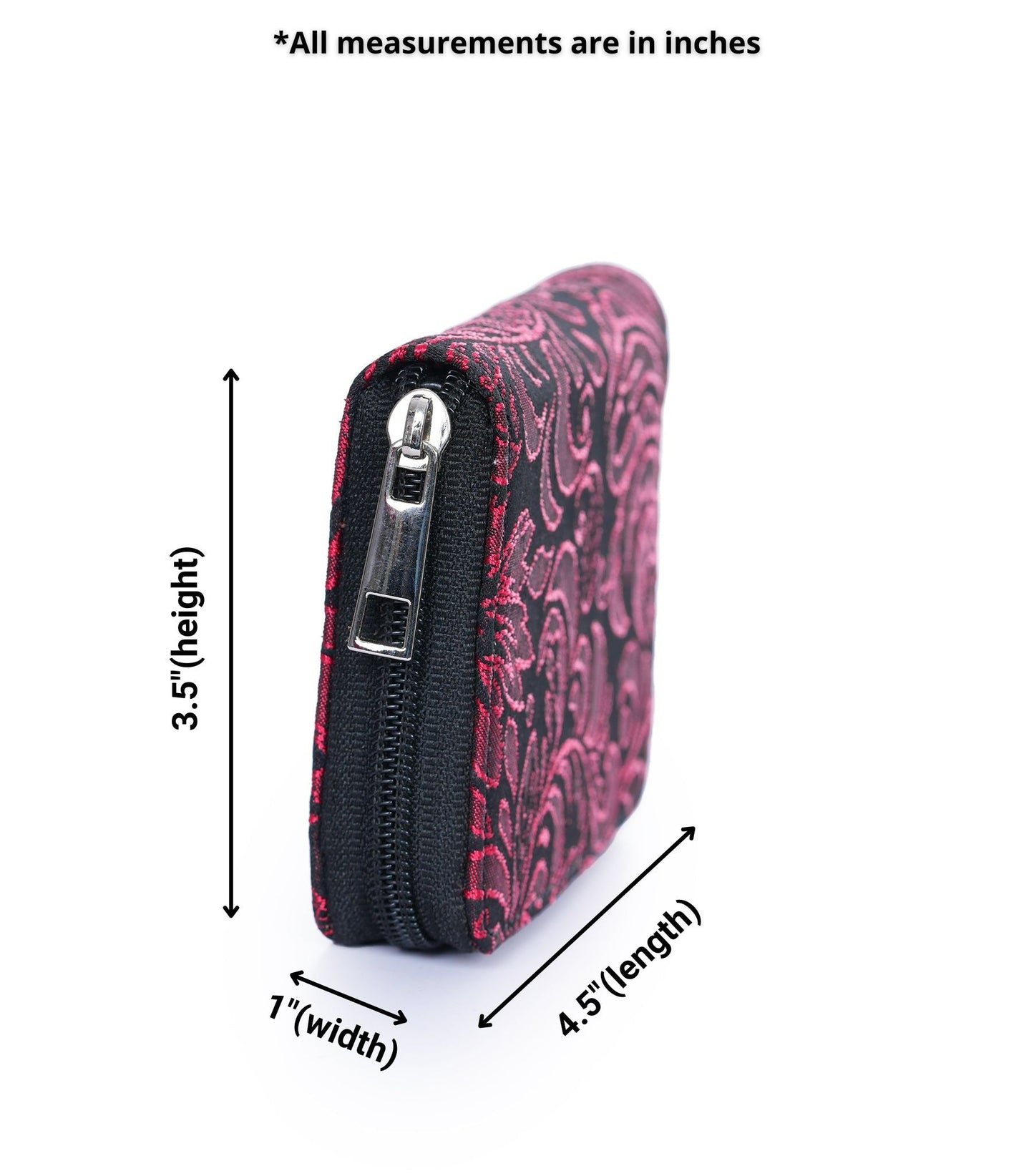 Bold Red/Black Brocade Wallet
