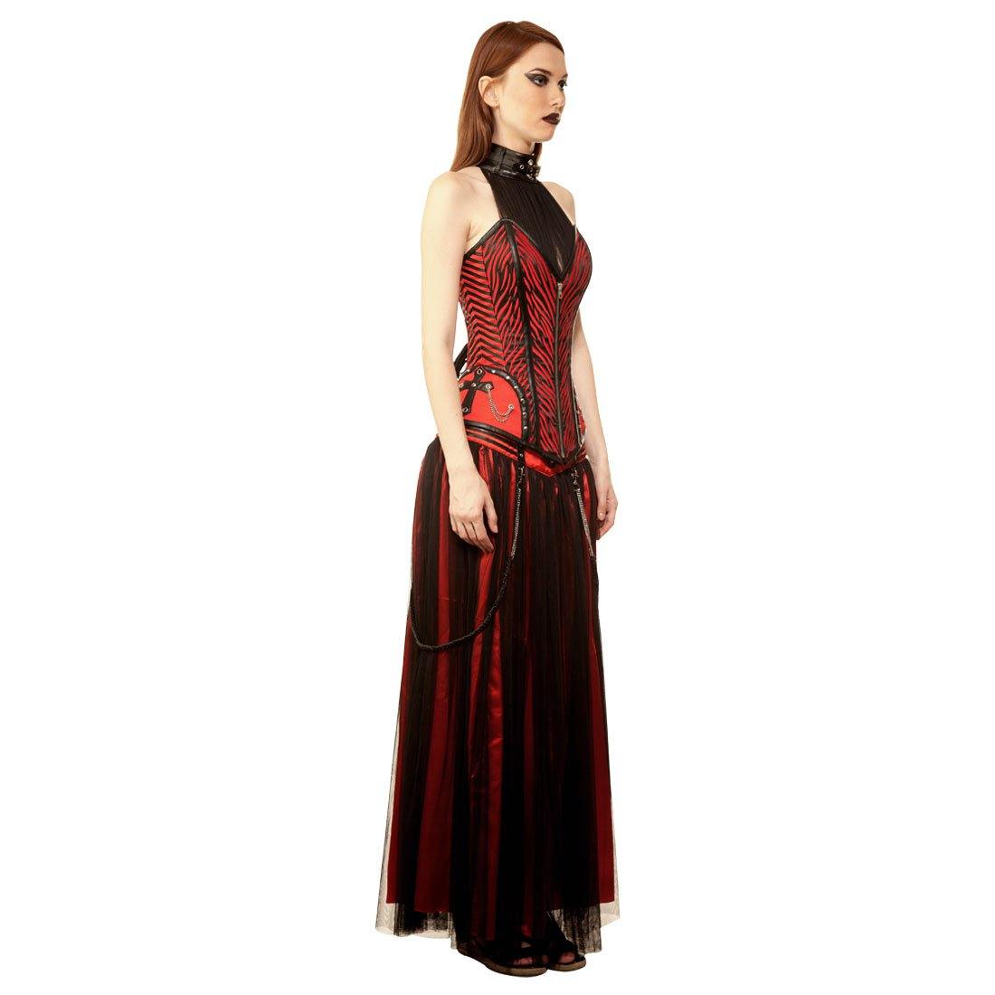 Rachel Gothic Authentic Steel Boned Long Lined Halter Modesty Overbust Corset Dress - Corset Revolution