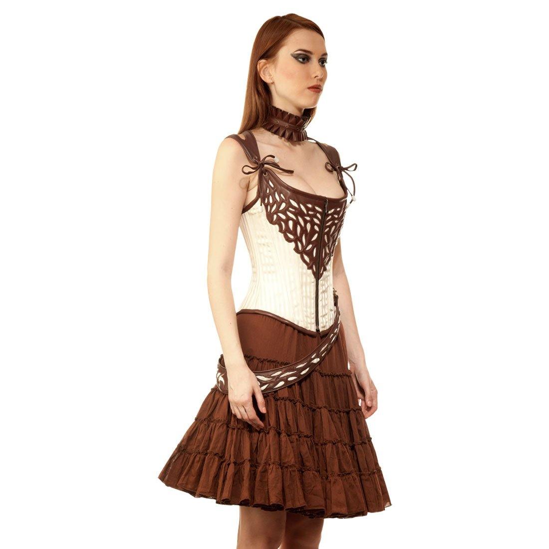 Fadey Steampunk Authentic Steel Boned Overbust Corset Dress - Corset Revolution