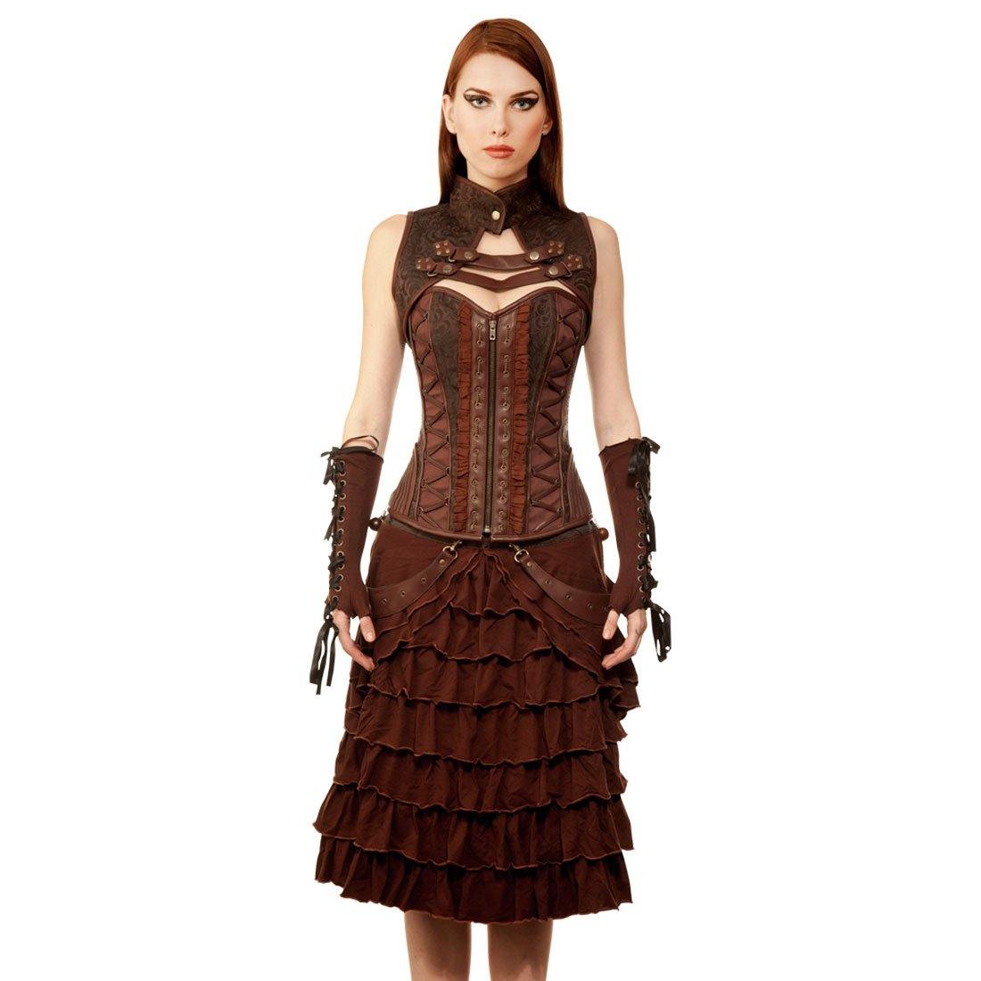Taanach Steampunk Authentic Steel Boned Overbust Corset Dress Corset Revolution Taanach Steampunk Authentic Steel Boned Overbust Corset Dress Corset Revolution