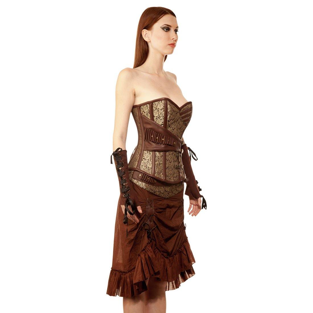 Tafadhdhal Steampunk Authentic Steel Boned Overbust Corset Dress - Corset Revolution