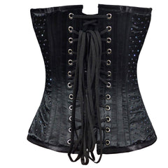 Ruby Front Close Sequined Overbust Corset - Corset Revolution