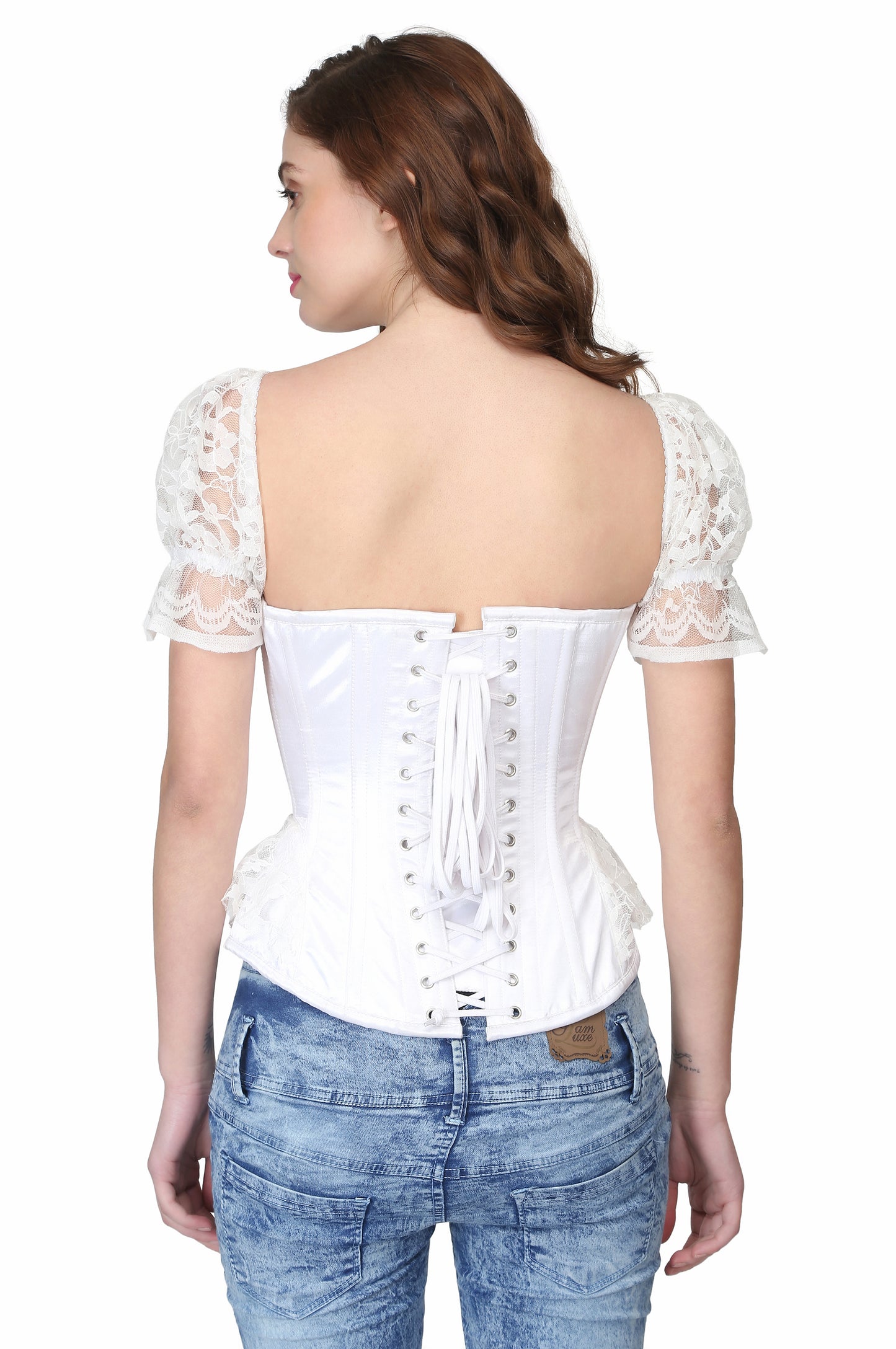 Turquise satin Overbust Dress - Corset Revolution