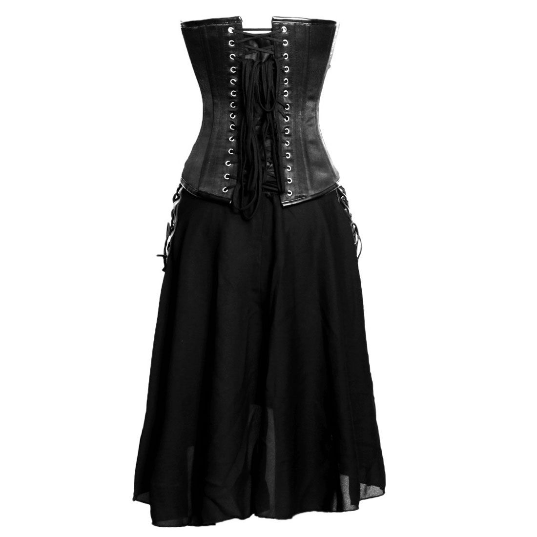 Aphrodite Gothic Authentisches Vollbrust-Korsettkleid mit Stahlstäbchen