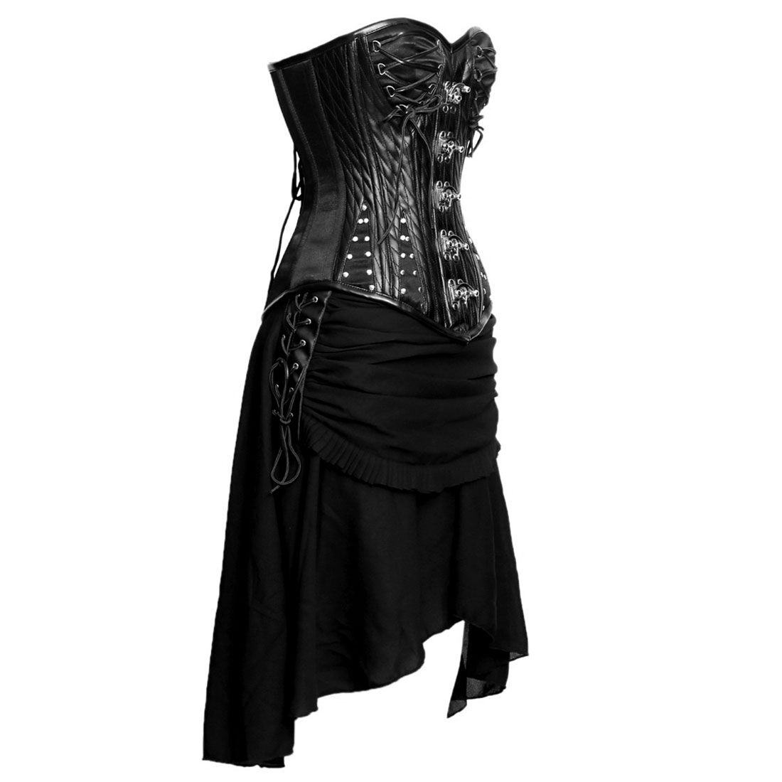 Aphrodite Gothic Authentisches Vollbrust-Korsettkleid mit Stahlstäbchen
