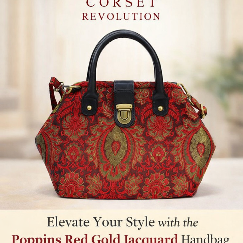 Mary Poppins Red Gold Jacquard Hand Bags: A Stylish Statement for Modern Women
