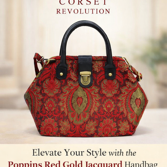 Mary Poppins Red Gold Jacquard Hand Bags: A Stylish Statement for Modern Women