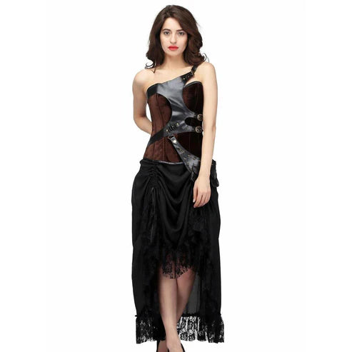 Girl wearing corset dress