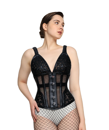 Lakeisha Authentic Steel Boned Underbust Mesh Corset