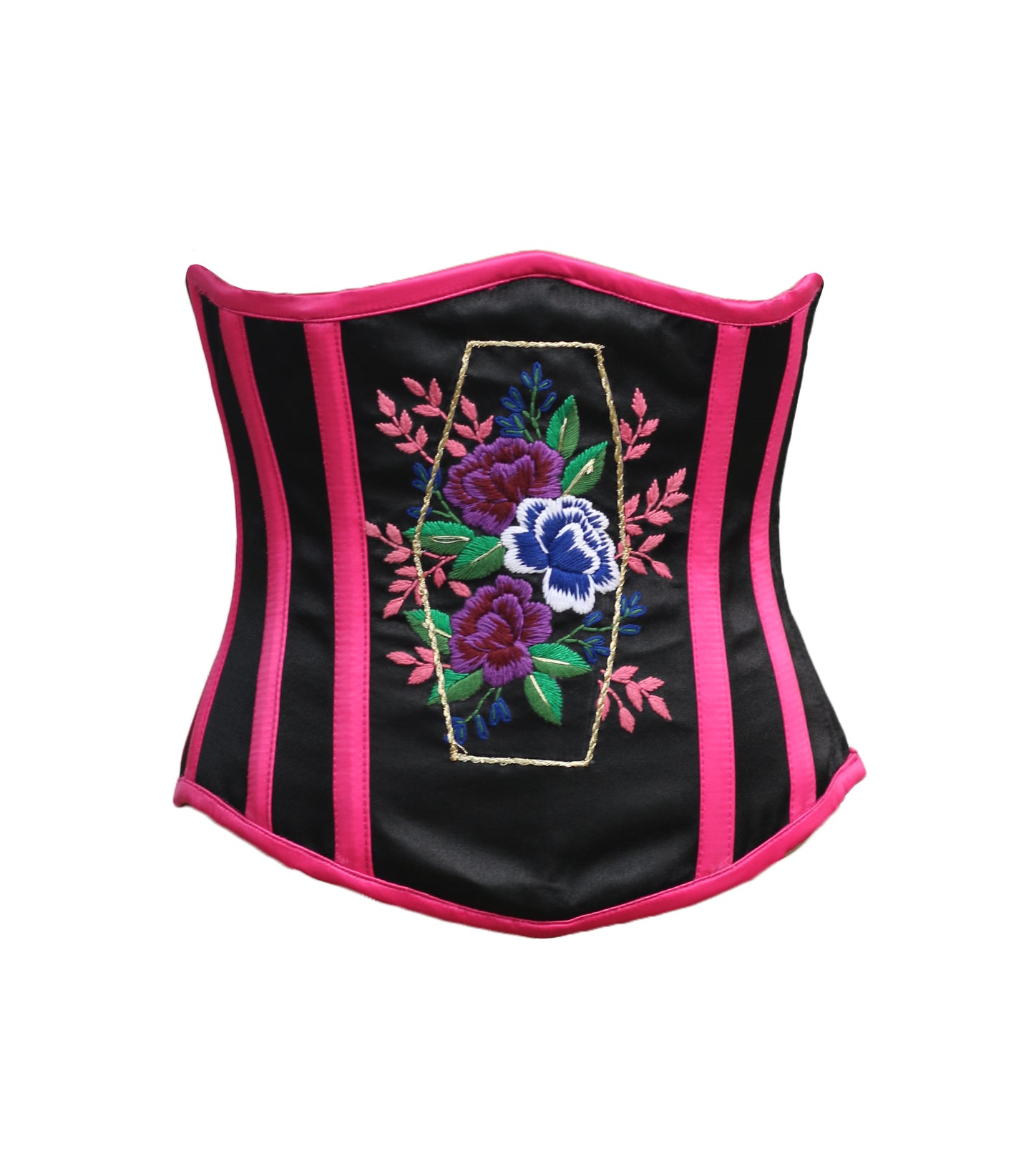 Coffin Embroidered waist reducing underbust corset