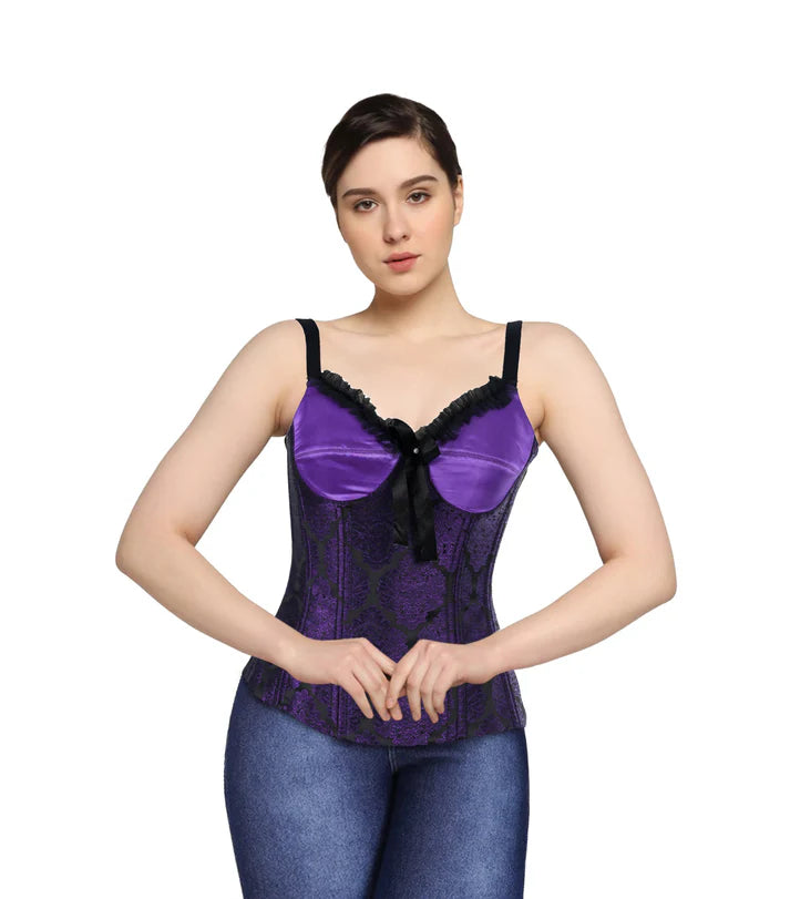 Purple Brocade Corset Top