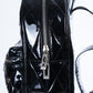 Black PVC Heart-Studded Mini Bag