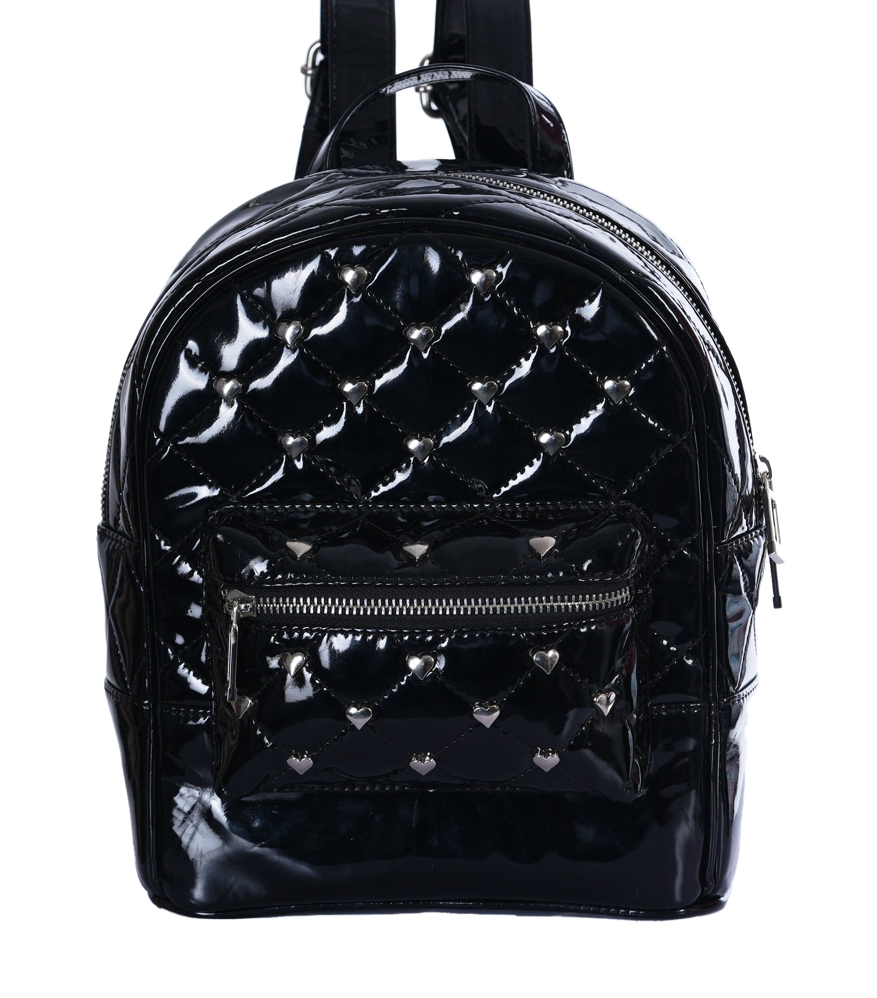 Black PVC Heart-Studded Mini Bag – Corset Revolution