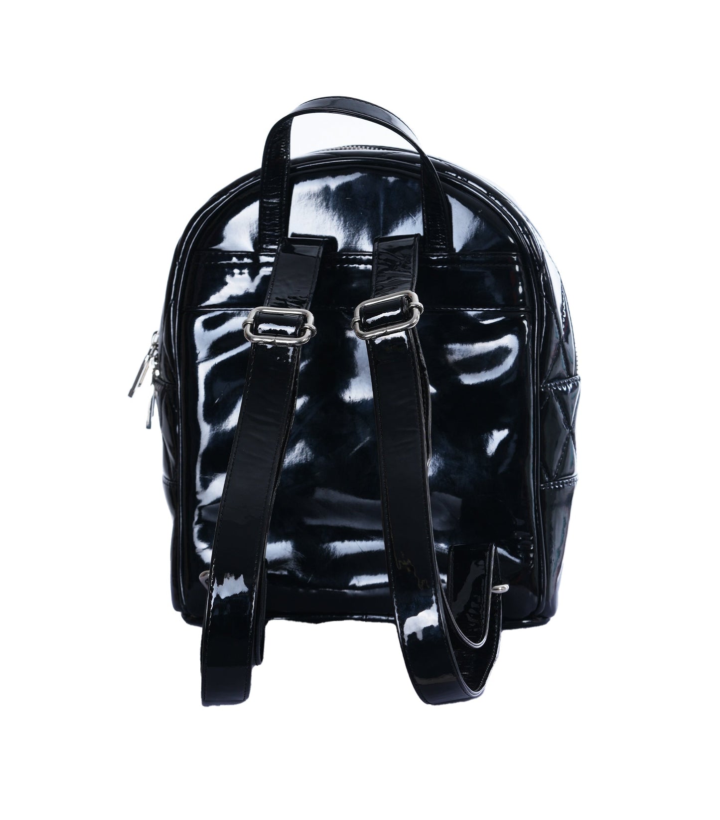 Black PVC Heart-Studded Mini Bag