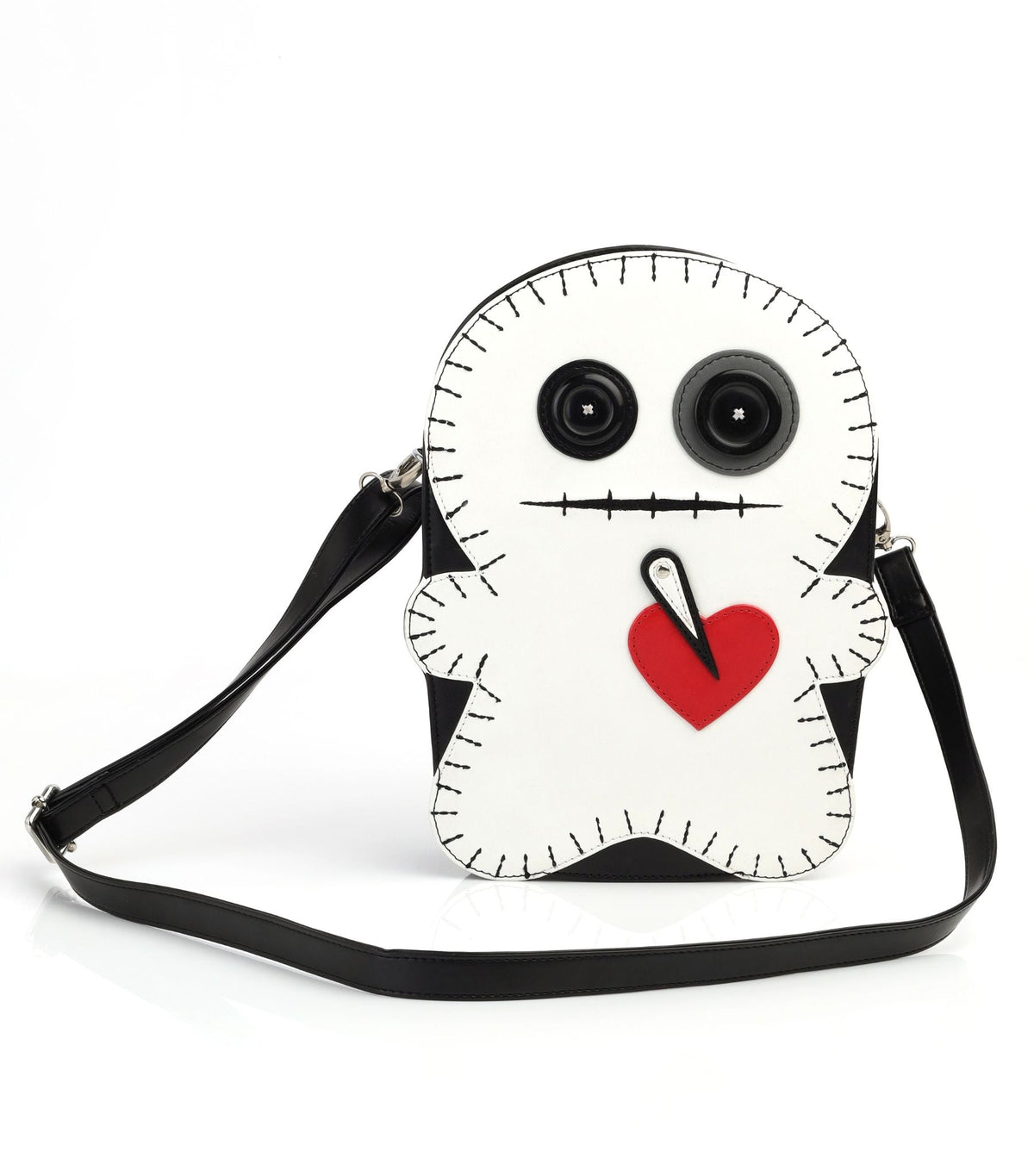 White Variant Voodoo Doll Embroidered Crossbody Bag