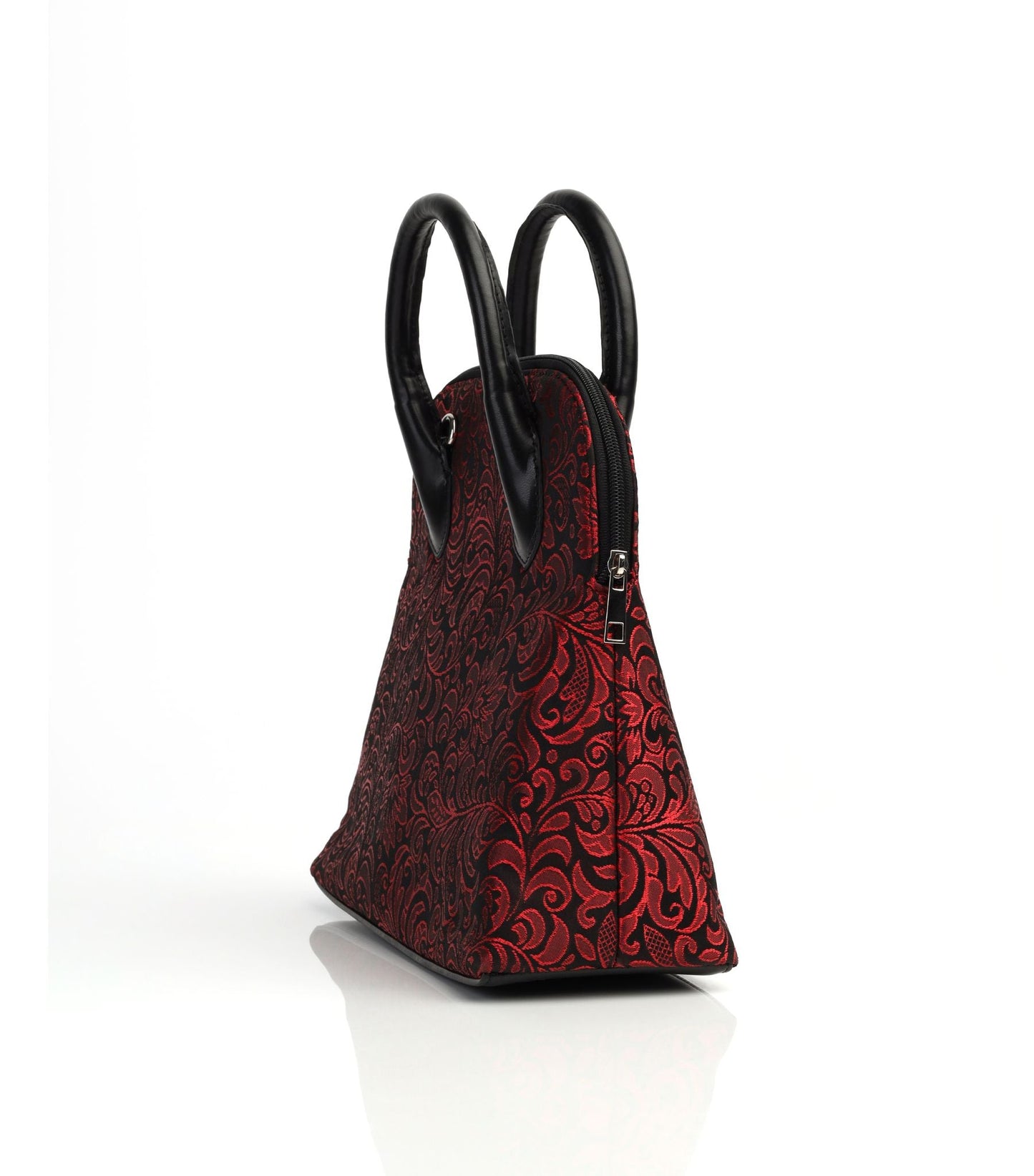 Red/Black Brocade Crossbody/Shoulder Handbag with Matching Strap