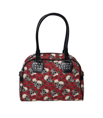 Skull and rose Print Gothic Handbag