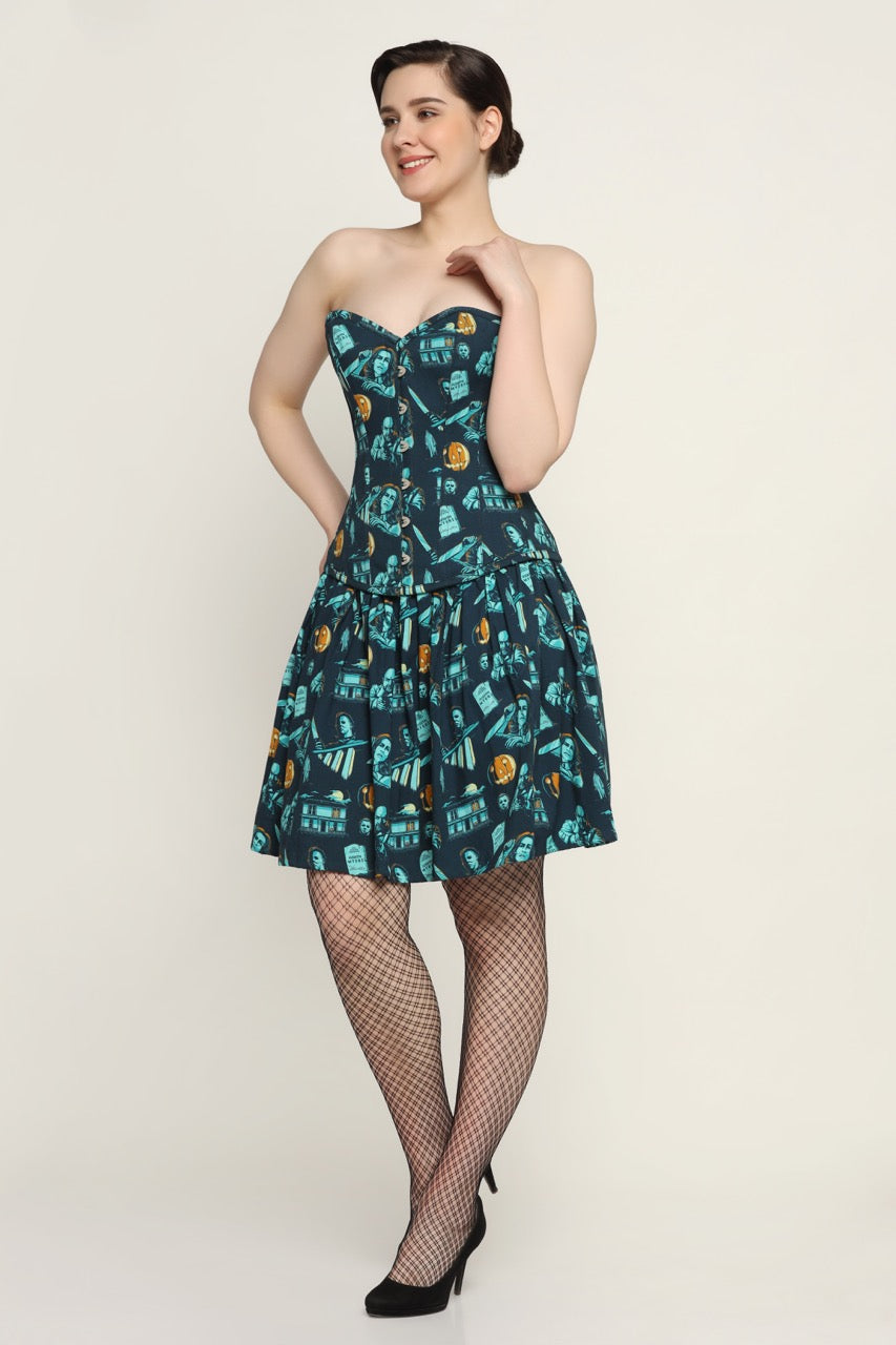 killerman printed Waist Reducing Overbust Corset Dress