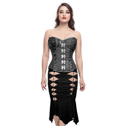 Cadence Gothic Authentic Steel Boned Overbust Corset Dress