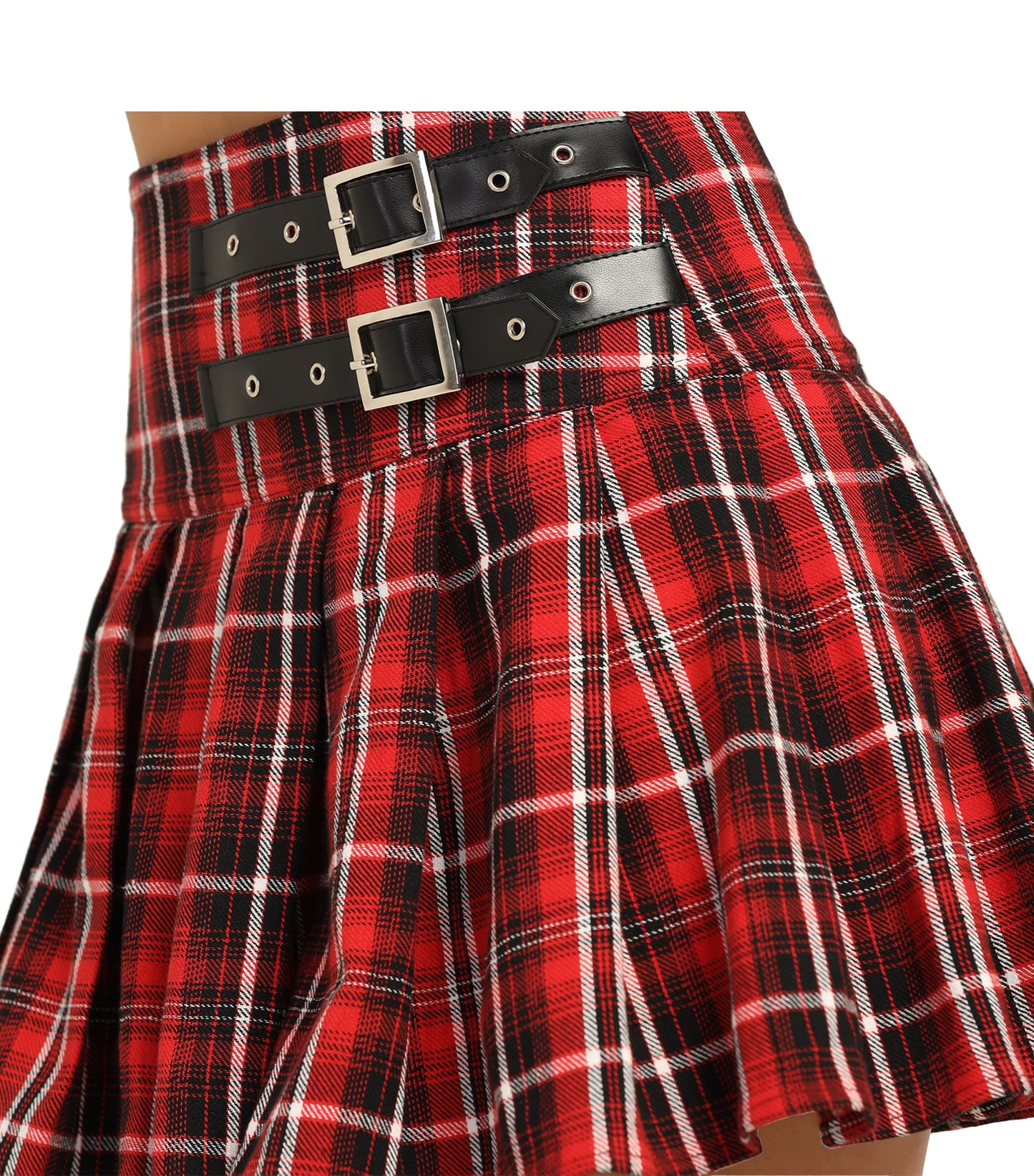 Fashionable Black/Red Tartan Mini Skirt