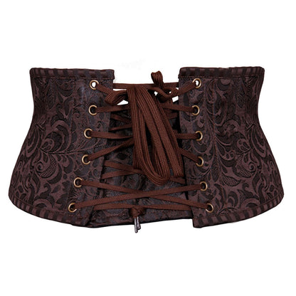 Dark Brown Steel Boned Steampunk corset belt