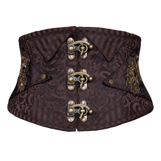 Steampunk Corset Belt Coffee Black - Corset Revolution