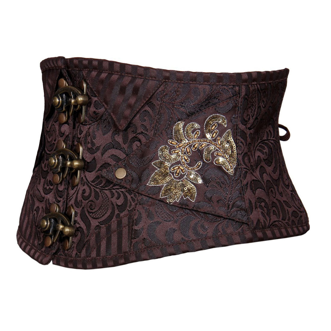 Dark Brown Steel Boned Steampunk corset belt