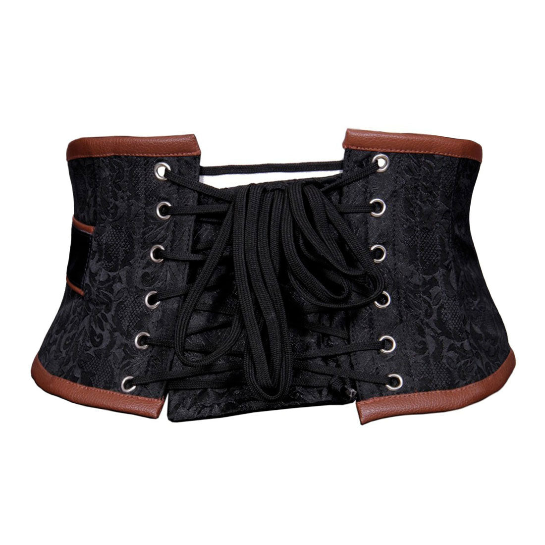  Steampunk Brown and Black Corset Belt - back view view - corset reolution
