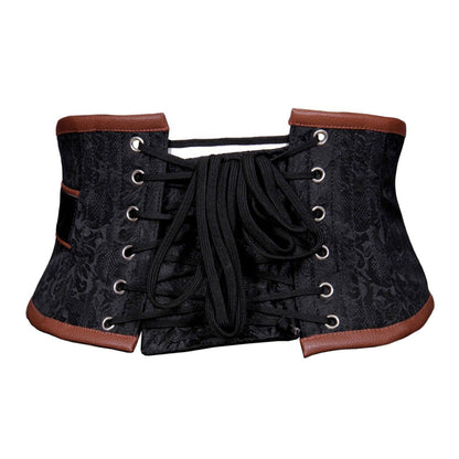  Steampunk Brown and Black Corset Belt - back view view - corset reolution