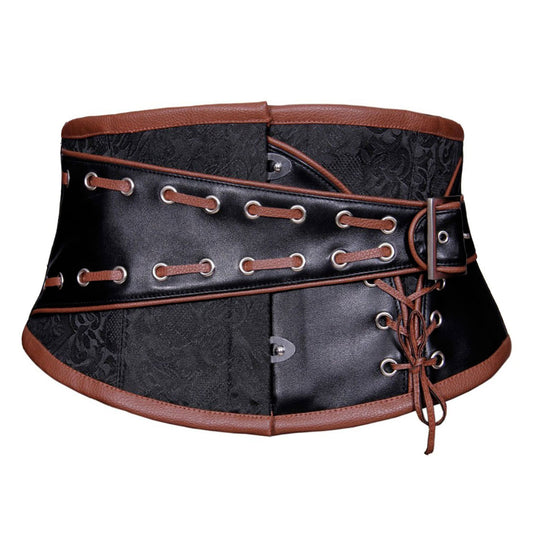 Steampunk Corset Belt Coffee Black - Corset Revolution