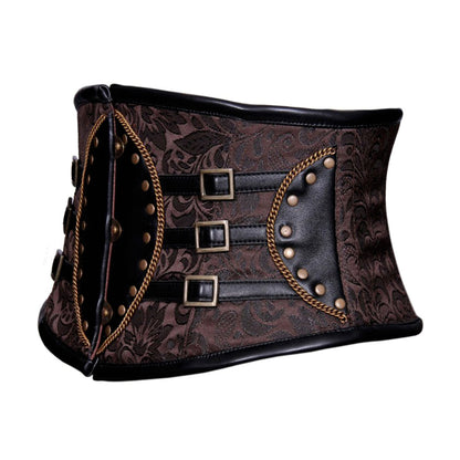 Sanaa Coffee Black Steampunk Corset Belt