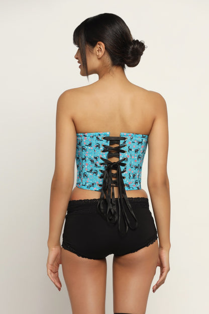 Cat printed Corset Top