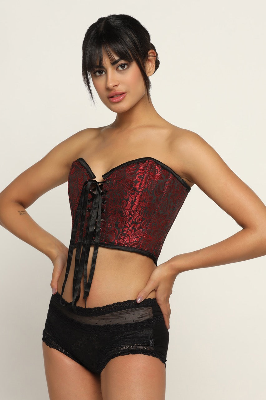 Black Red Corset Top