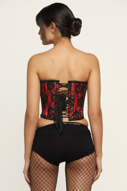 Black Red Corset Top