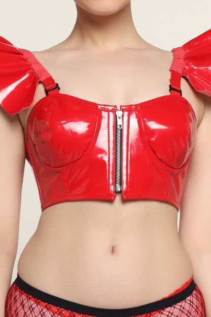 Red Pvc Corset Top