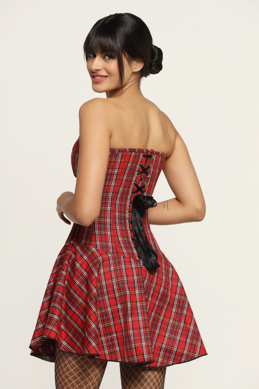 Check Corset Mini Dress