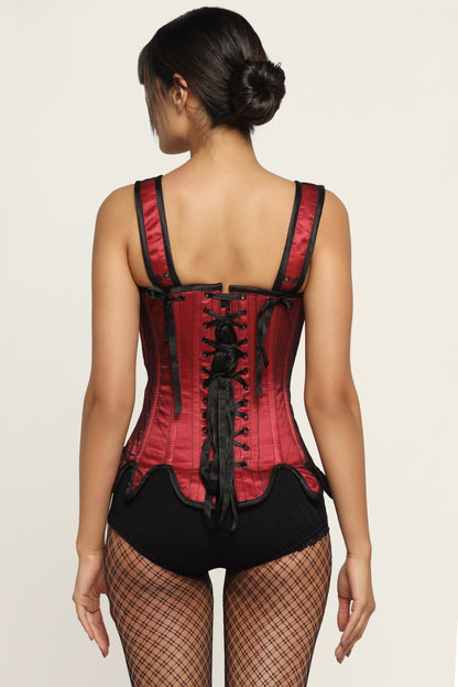 Black/Red Overbust corset