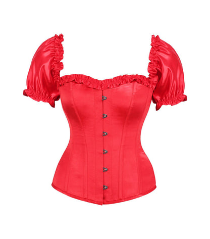 Red Satin Overbust Corset