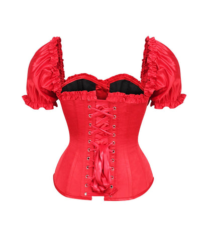 Red Satin Overbust Corset