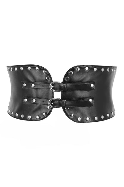 Open With  Buckle.Faux Leather.Corset Belt