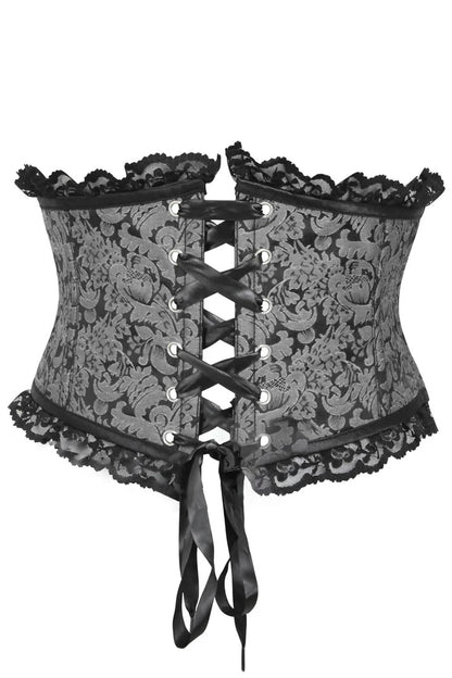 black Silver Brocaade corset Belt