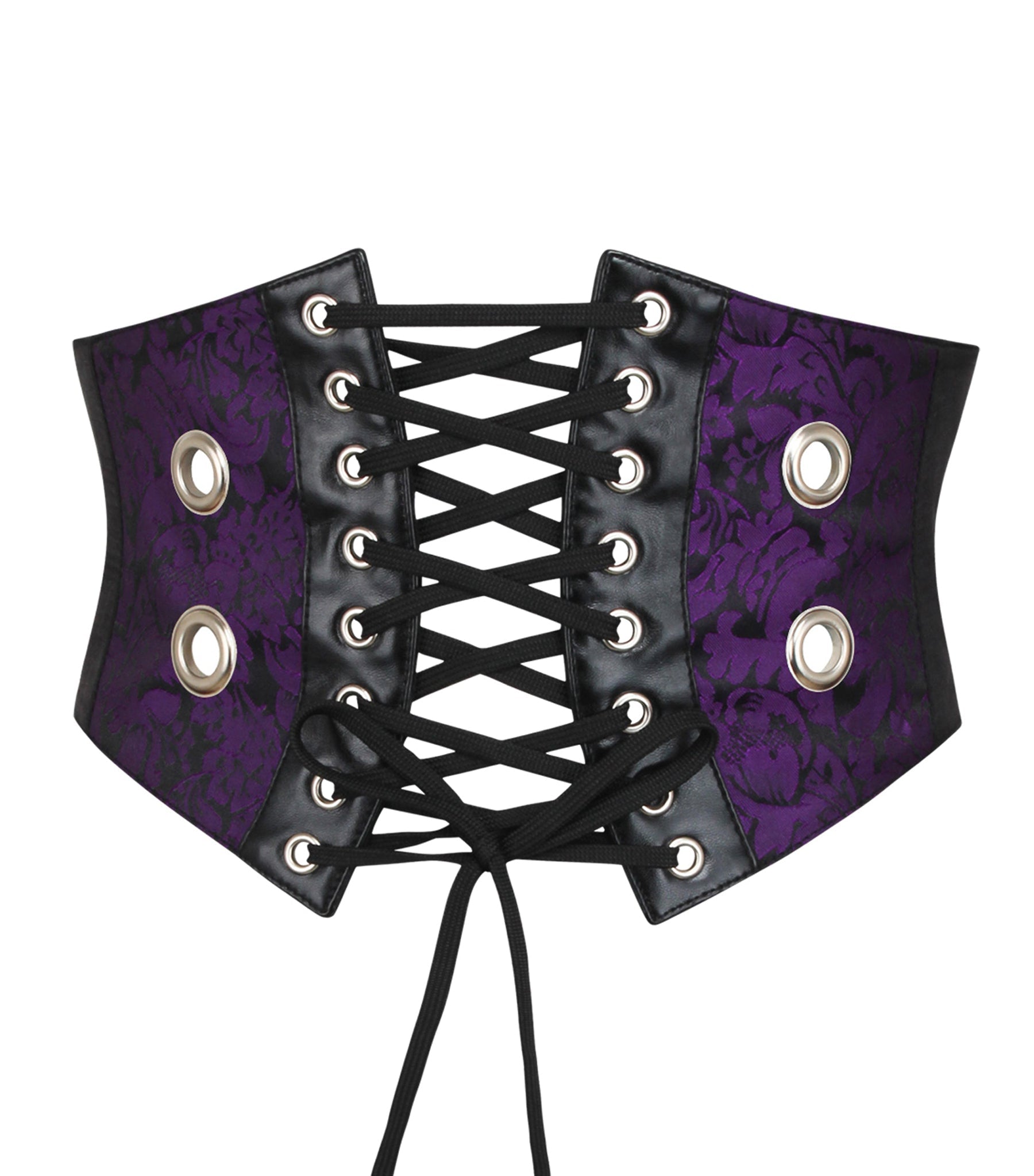 Purple Brocade And fauxleather corset belt